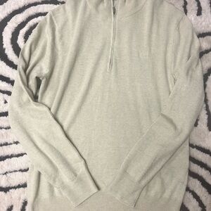 Calvin Klein Light Gray Zip-Up Sweater